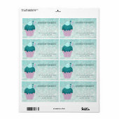 Luxe glittery homemade cupcakes en snoepjes etiket (Full Sheet)