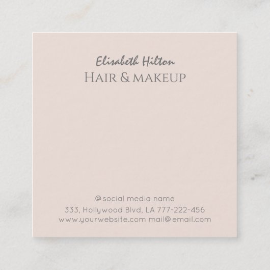 Luxe glittery sparkle Cirkle lijst make-up eye Vierkante Visitekaartje (Achterkant)