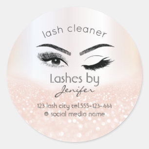 Luxe glittery wink lash-uitbreidingsschoner ronde sticker