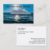 Luxe Glossy Yacht Brokerage Visitekaartjes (Voorkant / Achterkant)