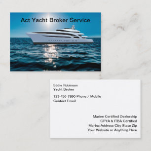 Luxe Glossy Yacht Brokerage Visitekaartjes