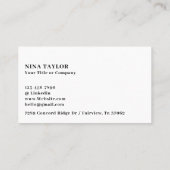 Luxe Gold 2 Initiaal Monogram Minimalistisch Zwart Visitekaartje (Achterkant)