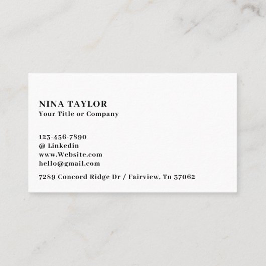 Luxe Gold 2 Initiaal Monogram Minimalistisch Zwart Visitekaartje (Achterkant)