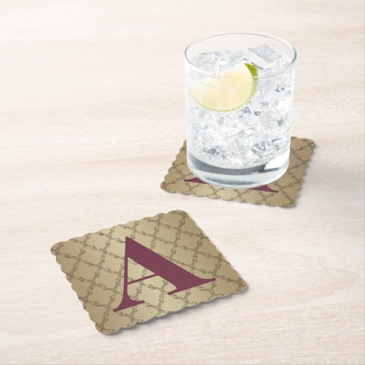 Luxe Gold A Monogram Onderzetter Set (Insitu)