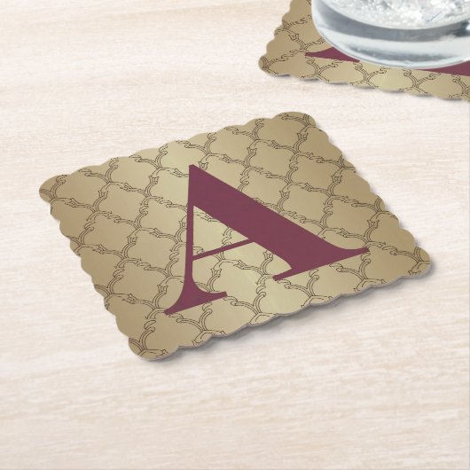 Luxe Gold A Monogram Onderzetter Set (Gebogen)