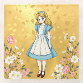 Luxe Gold Alice in Wonderland Glass Onderzetter Glazen Onderzetter