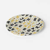 Luxe Gold and Black Alphabet Papieren Bordje (Gekanteld)