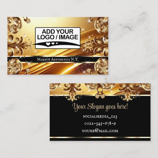 Luxe Gold Black Deluxe Golden met Logo Visitekaartje (Voorkant / Achterkant)