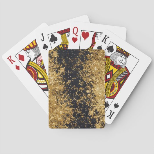 Luxe Gold Black Glitter Card Deck Pokerkaarten (Achterkant)