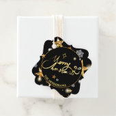 Luxe Gold Black met laag niveau - aangepaste feest Bedankjes Labels (In situ)