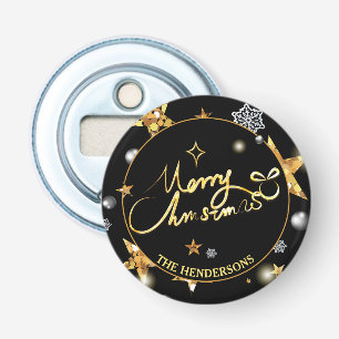 Luxe Gold Black met laag niveau - aangepaste feest Button Flesopener