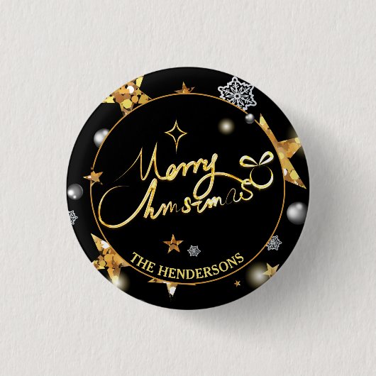 Luxe Gold Black met laag niveau - aangepaste feest Ronde Button 3,2 Cm (Voorkant)