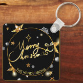 Luxe Gold Black met laag niveau - aangepaste feest Sleutelhanger (Achterkant)