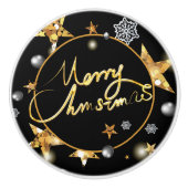 luxe Gold Black metallische stars met lage sleutel Keramische Knop (Voorkant)