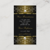 Luxe Gold Black  Ornamenten met foto Visitekaartje (Achterkant)