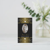 Luxe Gold Black  Ornamenten met foto Visitekaartje (Staand voorkant)