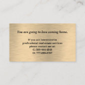 Luxe Gold & Black Real Estate Visitekaartje (Achterkant)