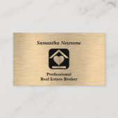 Luxe Gold & Black Real Estate Visitekaartje (Voorkant)