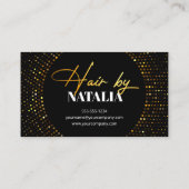 Luxe Gold Black Sparkle Haarstylist Salon Aanbevelingskaartje (Achterkant)