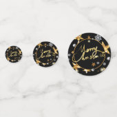 Luxe Gold & Black Stars Metallic Mode Confetti (Voorkanten)