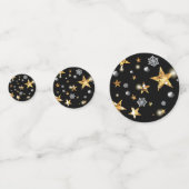 Luxe Gold & Black Stars Metallic Mode Confetti (Achterkanten)
