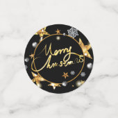 Luxe Gold & Black Stars Metallic Mode Confetti (Kleine voorkant)