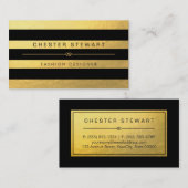 Luxe Gold Black Stripes - Aangepast, flexibel Visitekaartje (Voorkant / Achterkant)