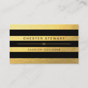 Luxe Gold Black Stripes - Aangepast, flexibel Visitekaartje