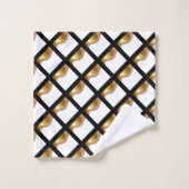LUXE GOLD BLACK WAVE GRID BATH TOWEL SET BAD HANDDOEK (Wasdoekje)