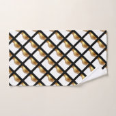 LUXE GOLD BLACK WAVE GRID BATH TOWEL SET BAD HANDDOEK (Handdoek)