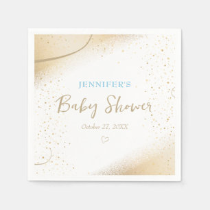 Luxe Gold & Blue Boy Baby shower Servet