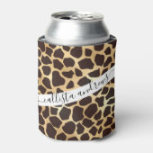 Luxe Gold Brown Giraffe Animal Print Patroon Blikjeskoeler (Blikje Voorkant)