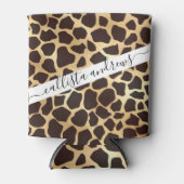 Luxe Gold Brown Giraffe Animal Print Patroon Blikjeskoeler (Voorkant)