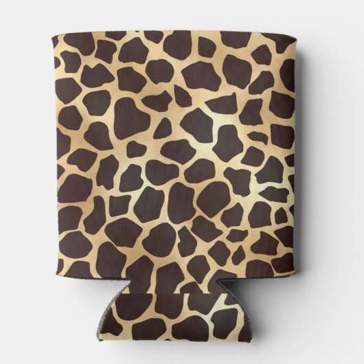 Luxe Gold Brown Giraffe Animal Print Patroon Blikjeskoeler (Achterkant)