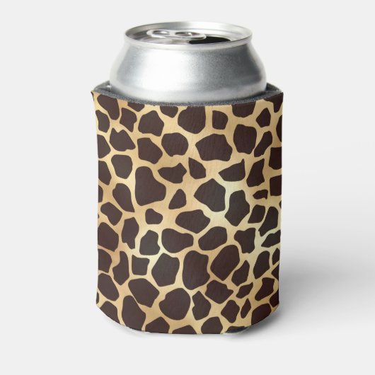 Luxe Gold Brown Giraffe Animal Print Patroon Blikjeskoeler (Blikje Achterkant)