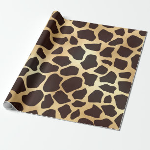 Luxe Gold Brown Giraffe Animal Print Patroon Cadeaupapier