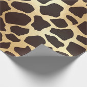 Luxe Gold Brown Giraffe Animal Print Patroon Cadeaupapier (Hoek)