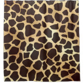 Luxe Gold Brown Giraffe Animal Print Patroon Douchegordijn (Voorkant)