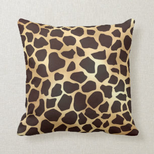 Luxe Gold Brown Giraffe Animal Print Patroon Kussen