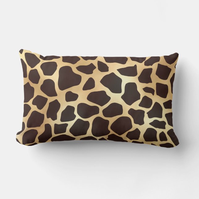 Luxe Gold Brown Giraffe Animal Print Patroon Kussen (Voorkant)