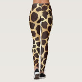 Luxe Gold Brown Giraffe Animal Print Patroon Leggings (Achterkant)