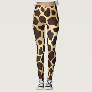 Luxe Gold Brown Giraffe Animal Print Patroon Leggings