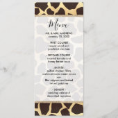 Luxe Gold Brown Giraffe Animal Print Patroon Menu (Voorkant)