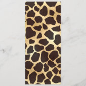 Luxe Gold Brown Giraffe Animal Print Patroon Menu (Achterkant)