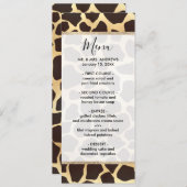 Luxe Gold Brown Giraffe Animal Print Patroon Menu (Voorkant / Achterkant)