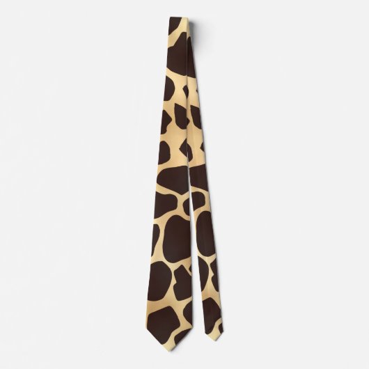 Luxe Gold Brown Giraffe Animal Print Patroon Stropdas (Voorkant)