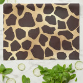 Luxe Gold Brown Giraffe Animal Print Patroon Theedoek (Gevouwen)