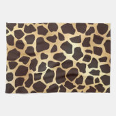 Luxe Gold Brown Giraffe Animal Print Patroon Theedoek (Horizontaal)