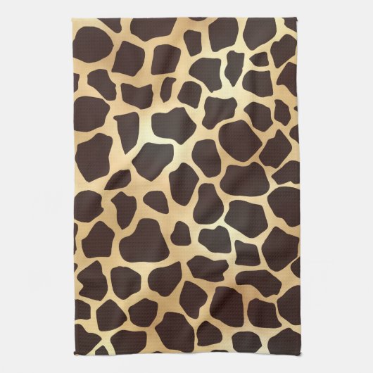 Luxe Gold Brown Giraffe Animal Print Patroon Theedoek (Verticaal)