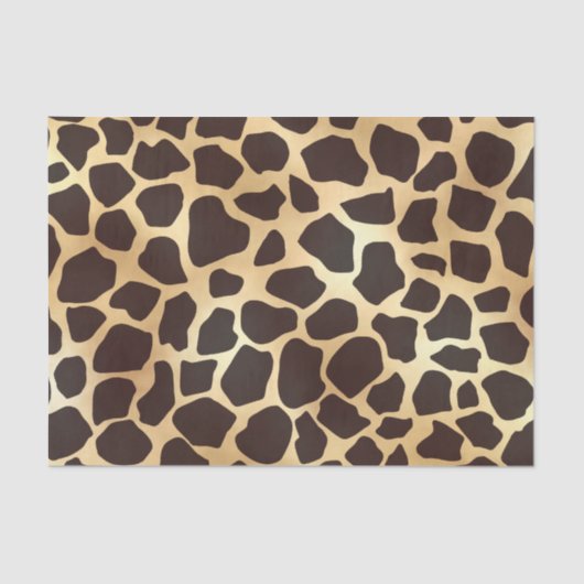 Luxe Gold Brown Giraffe Animal Print Patroon Tissuepapier (Voorkant)